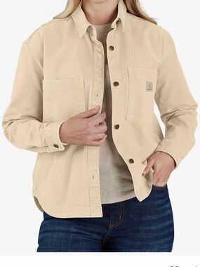 Carhartt Beige Sandstone Shirt Jacket - Lightweight Work Jacket